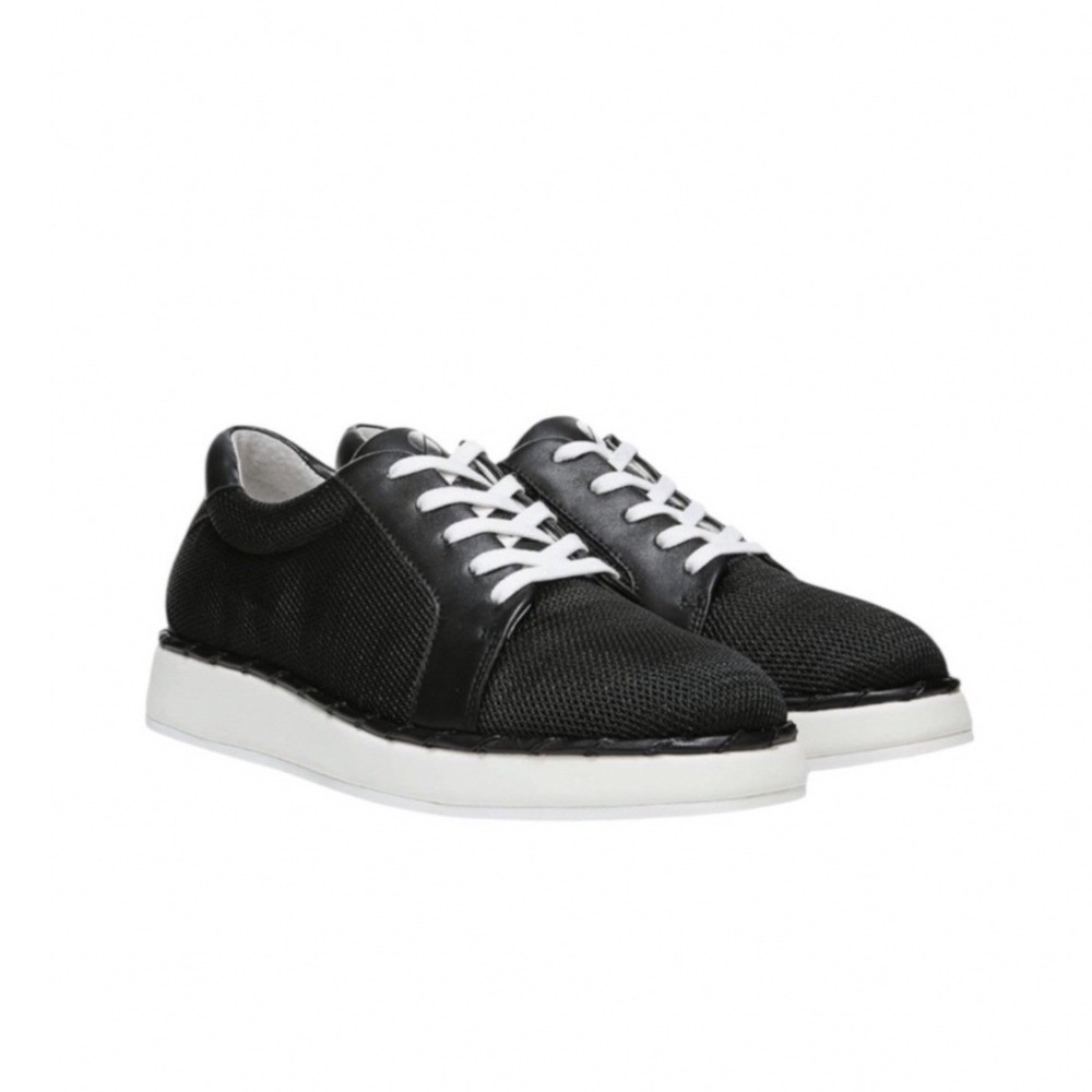 Sarto by Franco Sarto Sneakers Shoes Black Mesh Leather Low Top Platform Women 9